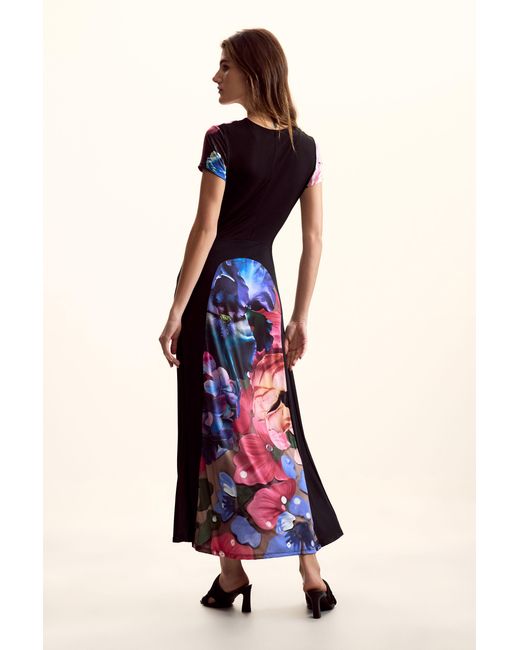 Desigual Red Knitted Dress Flowers M. C. Lacroix, Polyester