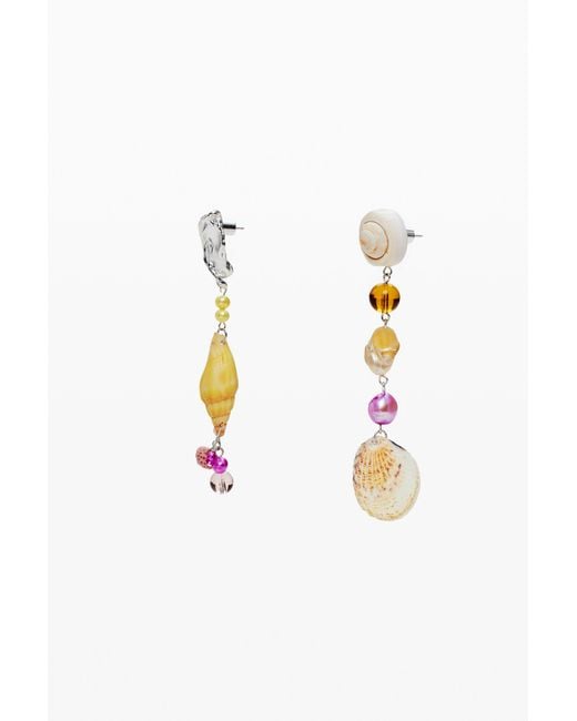 Desigual White Asymmetric Combined Zalio Earrings