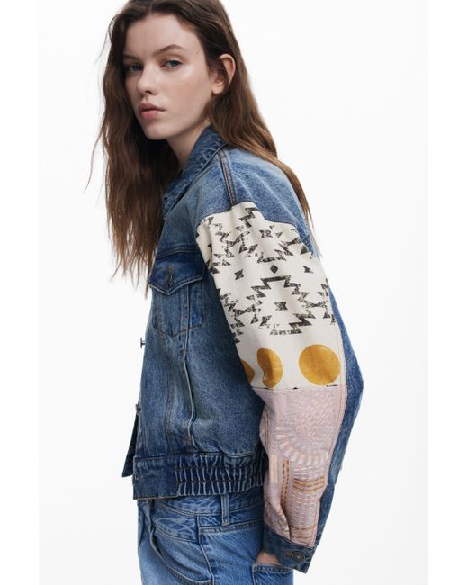 Desigual Blue Tucker Jacket Mandalas