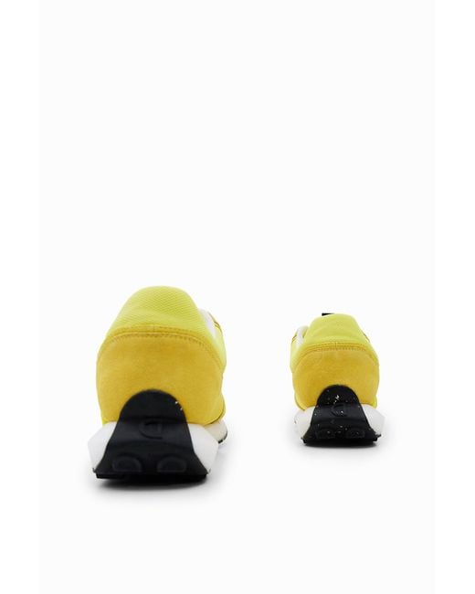 Desigual Yellow Rubberised Running Sneakers