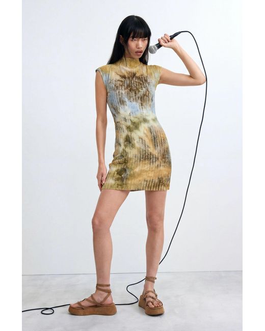 Desigual Blue Textured Dress, Polyester