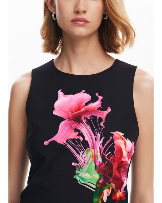 Desigual Black Floral Print Dress
