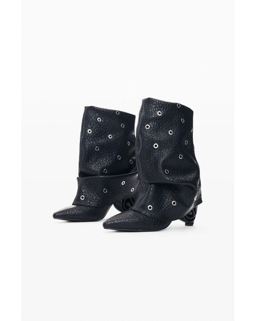 Desigual Blue Heeled Boots Leather Effect, Polyurethane