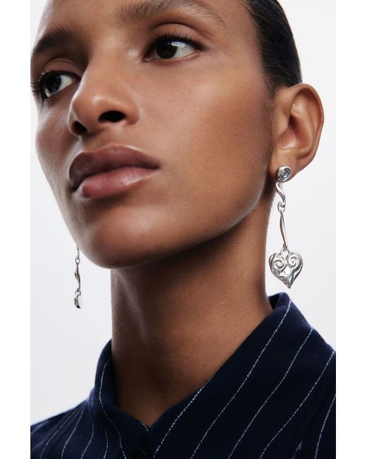 Desigual Black Zalio-Plated Asymmetric Earrings