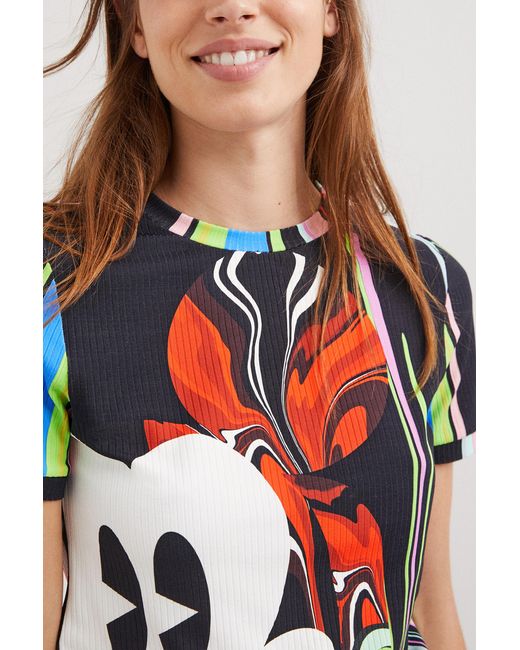 Desigual Red M. Christian Lacroix Mickey Mouse T-Shirt, Polyamide