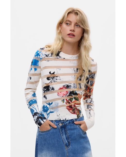 Desigual Blue Printed Sweater