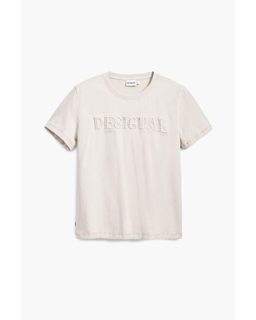 Desigual Blue Studded Logo T-Shirt, Cotton