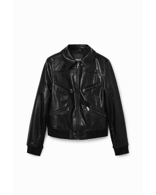 Desigual Black Retro Biker Jacket