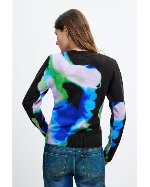 Desigual Blue Printed Sweater M. C. Lacroix