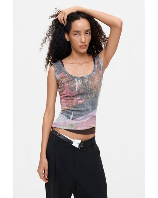 Desigual Blue Turn-Up Waist Trousers