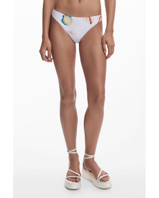 Desigual White Seashell Bikini Bottoms