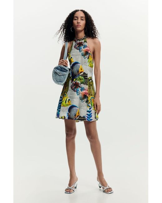 Desigual White Dress Designed By Mr. Christian Lacroix