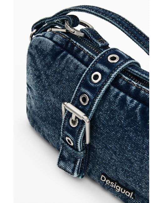 Desigual Blue Medium Denim Floral Crossbody Wallet