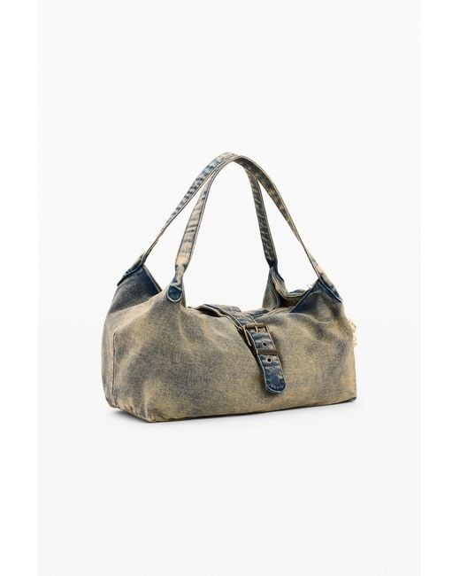 Desigual Green Denim Charm Bag