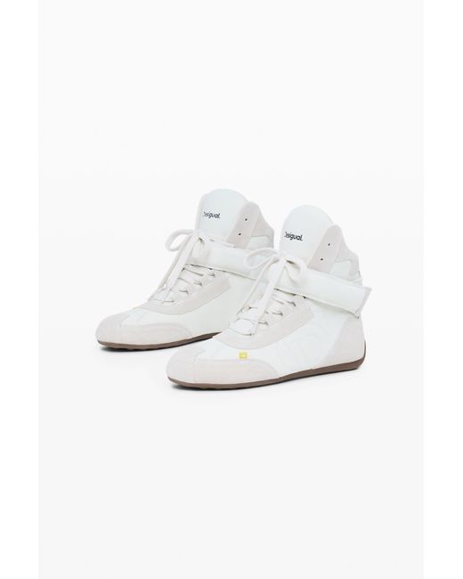 Desigual White Leather Sneaker, Cow Leather