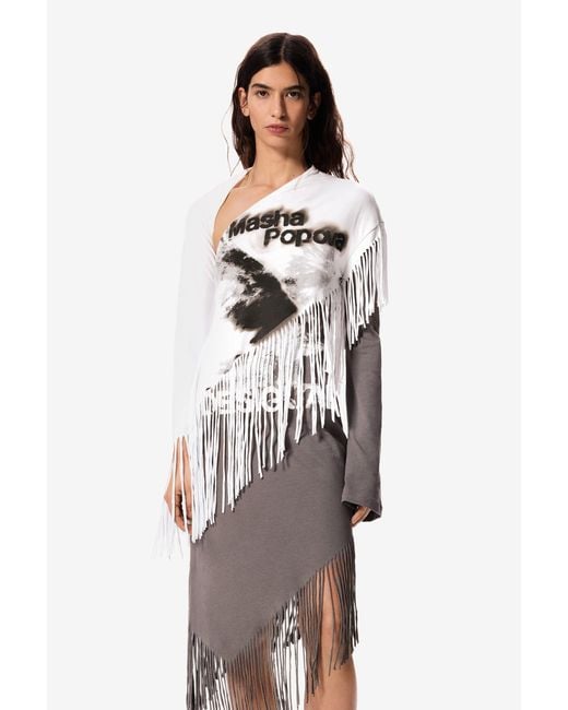 Desigual White Asymmetric Dress Masha Popova