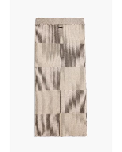 Desigual Brown Long Ribbed Skirt