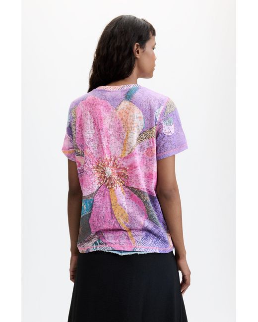 Desigual Red Floral Printed T-Shirt