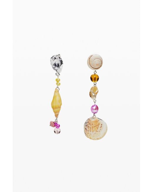 Desigual White Asymmetric Combined Zalio Earrings