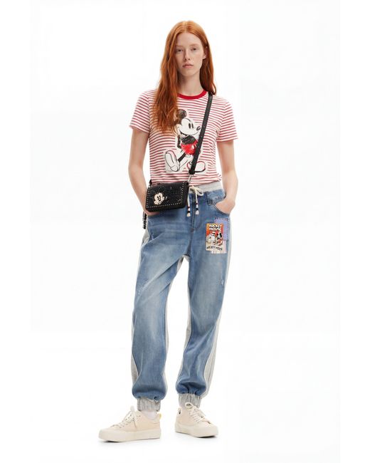 Desigual Blue Mickey Mouse Jogger Jeans