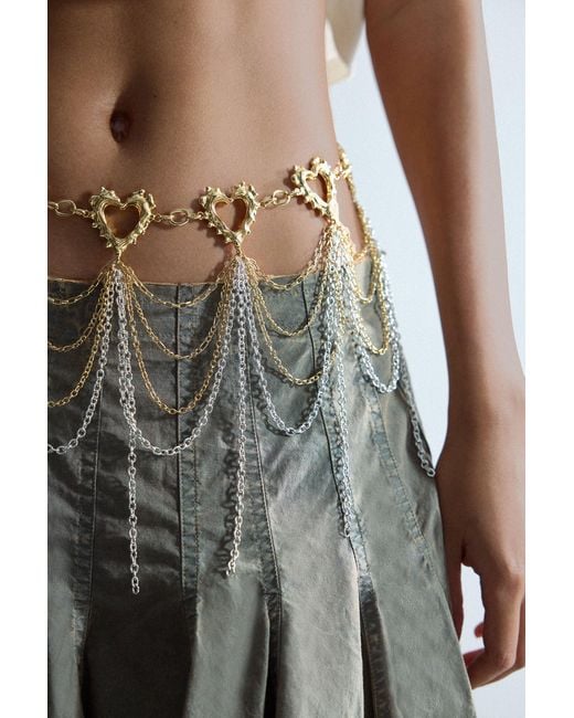 Desigual White Golden Chain Belt