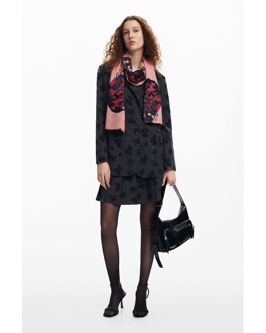 Desigual Red Long Scarf M. Christian Lacroix