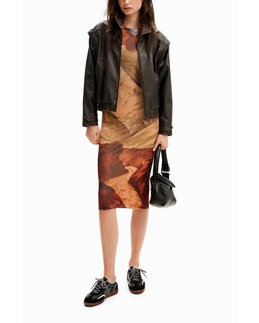 Desigual Black Leather-Effect Detachable Sleeve Jacket, Polyurethane