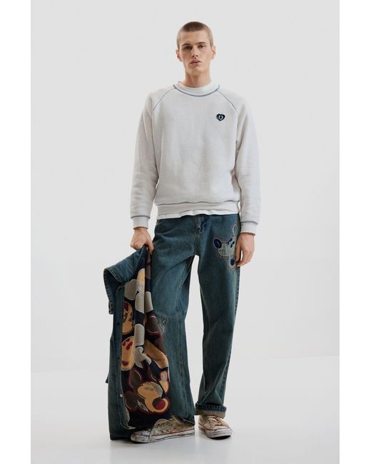 Desigual Sweatshirt 23WBTK06 Écru Regular Fit