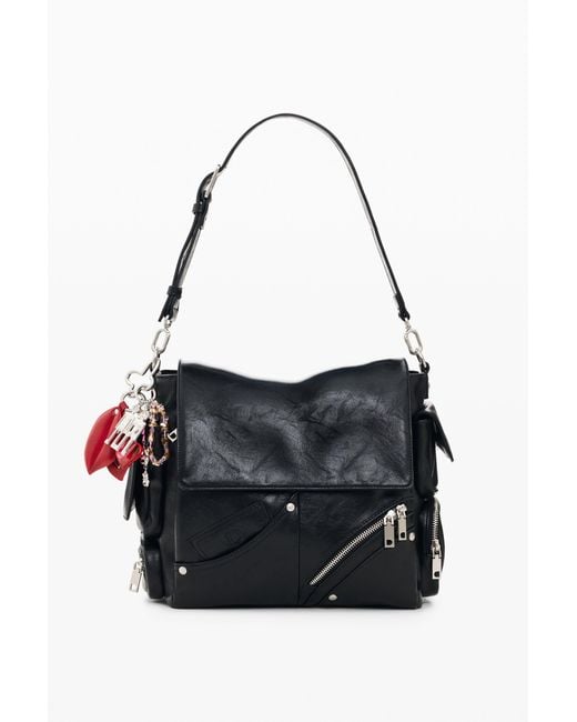 Desigual Black Small Faux Leather Backpack, Polyurethane