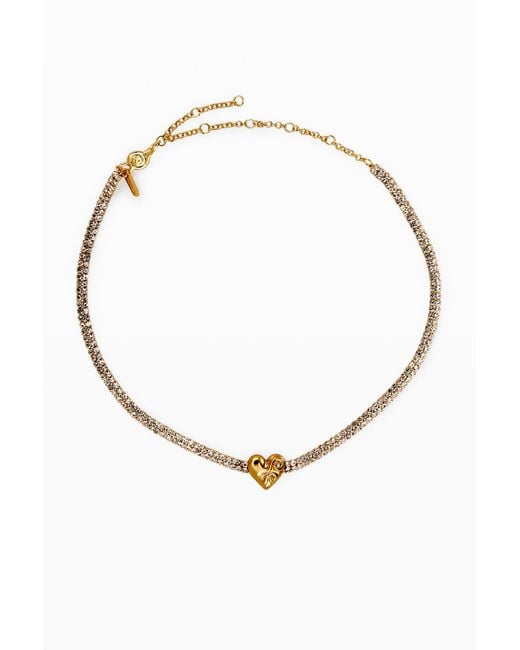 Desigual White Heart Pendant