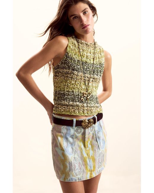 Desigual Blue Short Skirt Mr. Christian Lacroix, Cotton