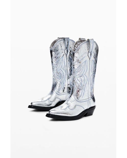 Desigual Blue Metallic Cowboy Boot