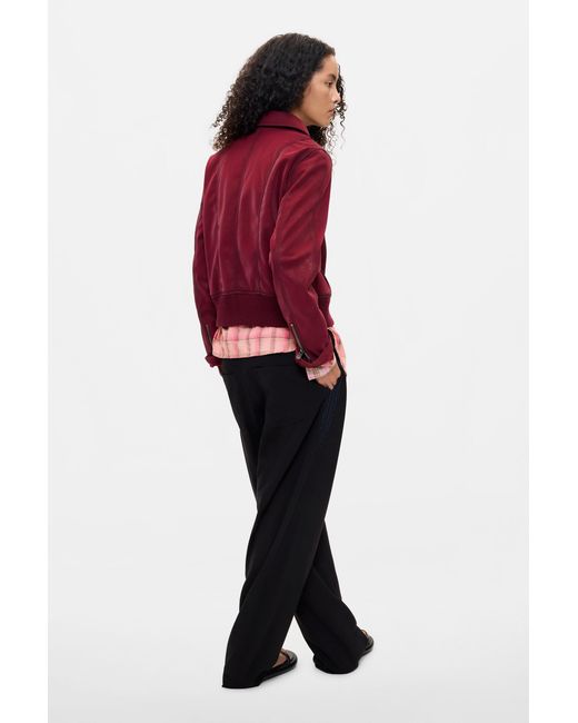 Desigual Red Jacket Leather Effect, Polyurethane