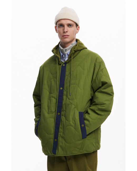 Chaqueta Acolchada Reversible Desigual de hombre de color Green