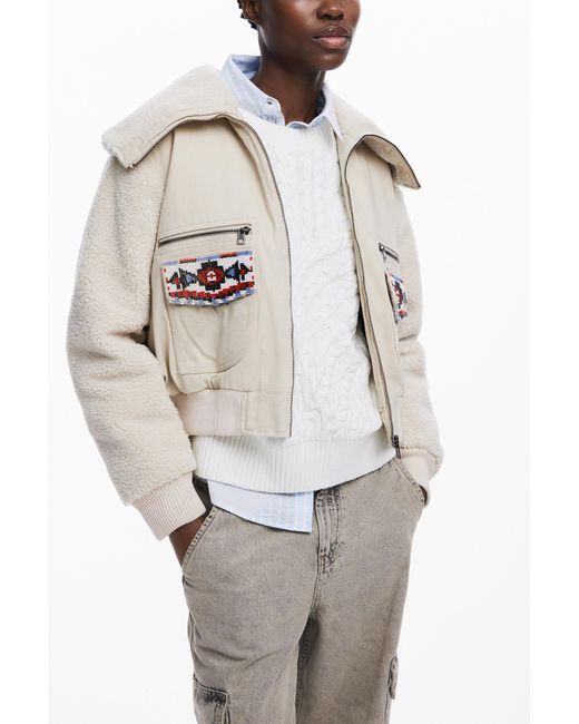 Desigual White Trucker Jacket, Cotton