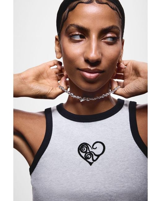 Desigual White Zalio Heart Pendant