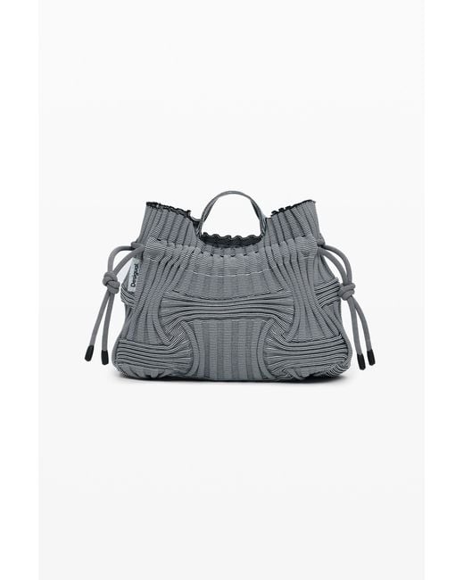Desigual Gray Ruched Medium Bag, Polyester