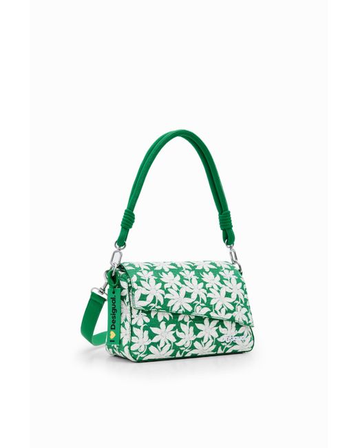 Desigual Green S Textured Floral Bag
