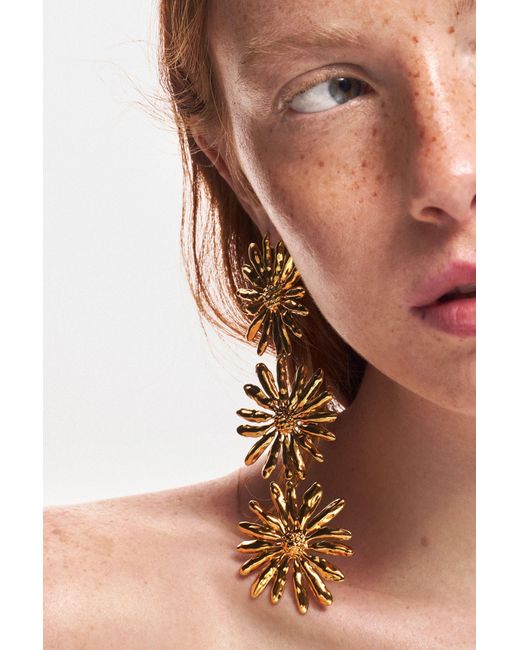 Desigual Metallic Daisy Earrings Zalio