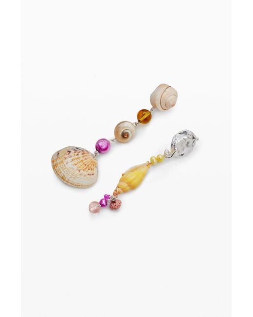 Desigual White Asymmetric Combined Zalio Earrings