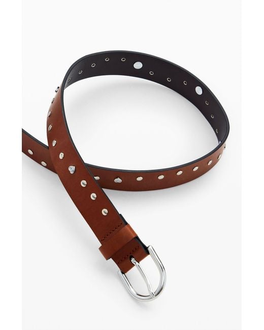 Desigual Brown Studded Belt, Polyurethane