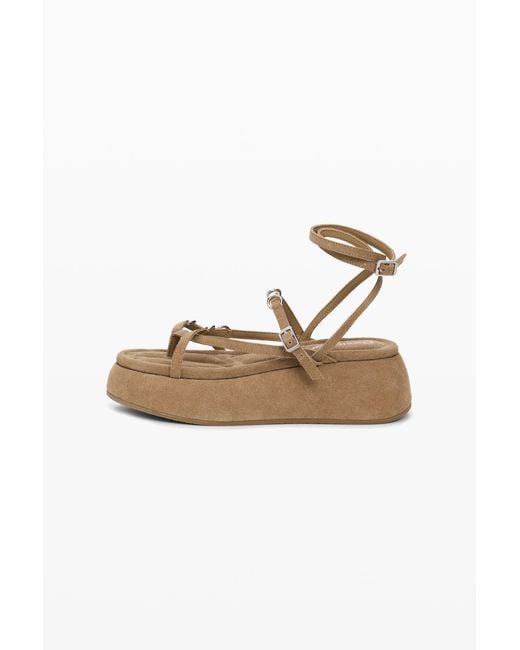 Desigual White Platform Leather Sandal, Cow Leather