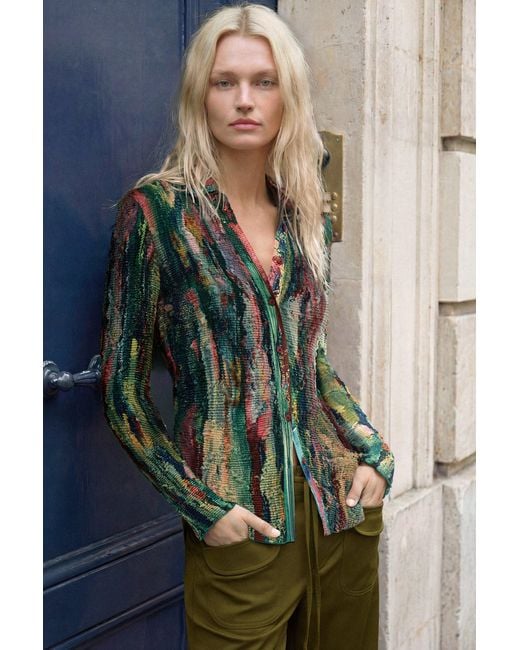 Desigual Blue Printed Shirt, Polyester