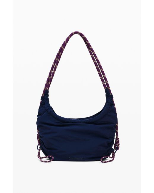 Desigual Blue Adjustable Shopper Bag, Polyamide