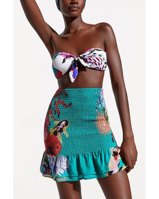 Desigual Blue Sustainable Coral Miniskirt, Viscose