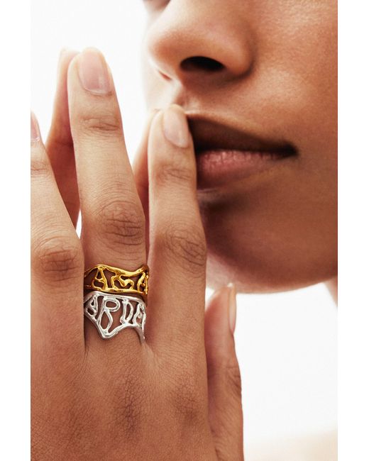 Desigual Metallic Zalio Plated Message Ring