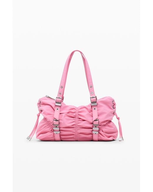 Desigual Pink Medium Nylon Bag With Buckles