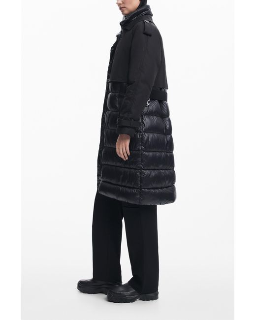 Desigual Black Combined Padded Coat