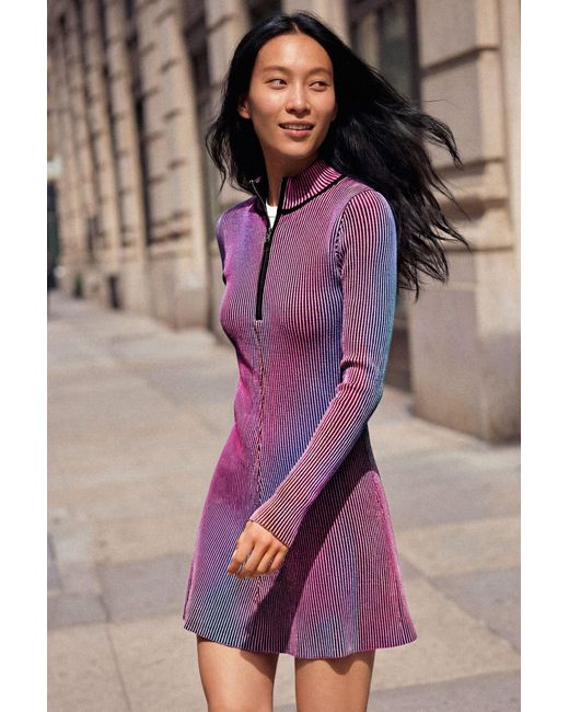 Desigual Purple Iridescent Knit Dress