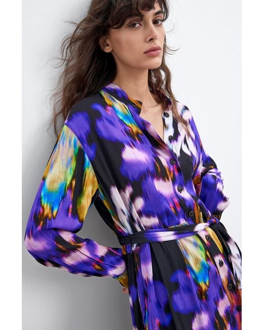 Desigual White Long-Sleeved Dress M. C. Lacroix, Viscose